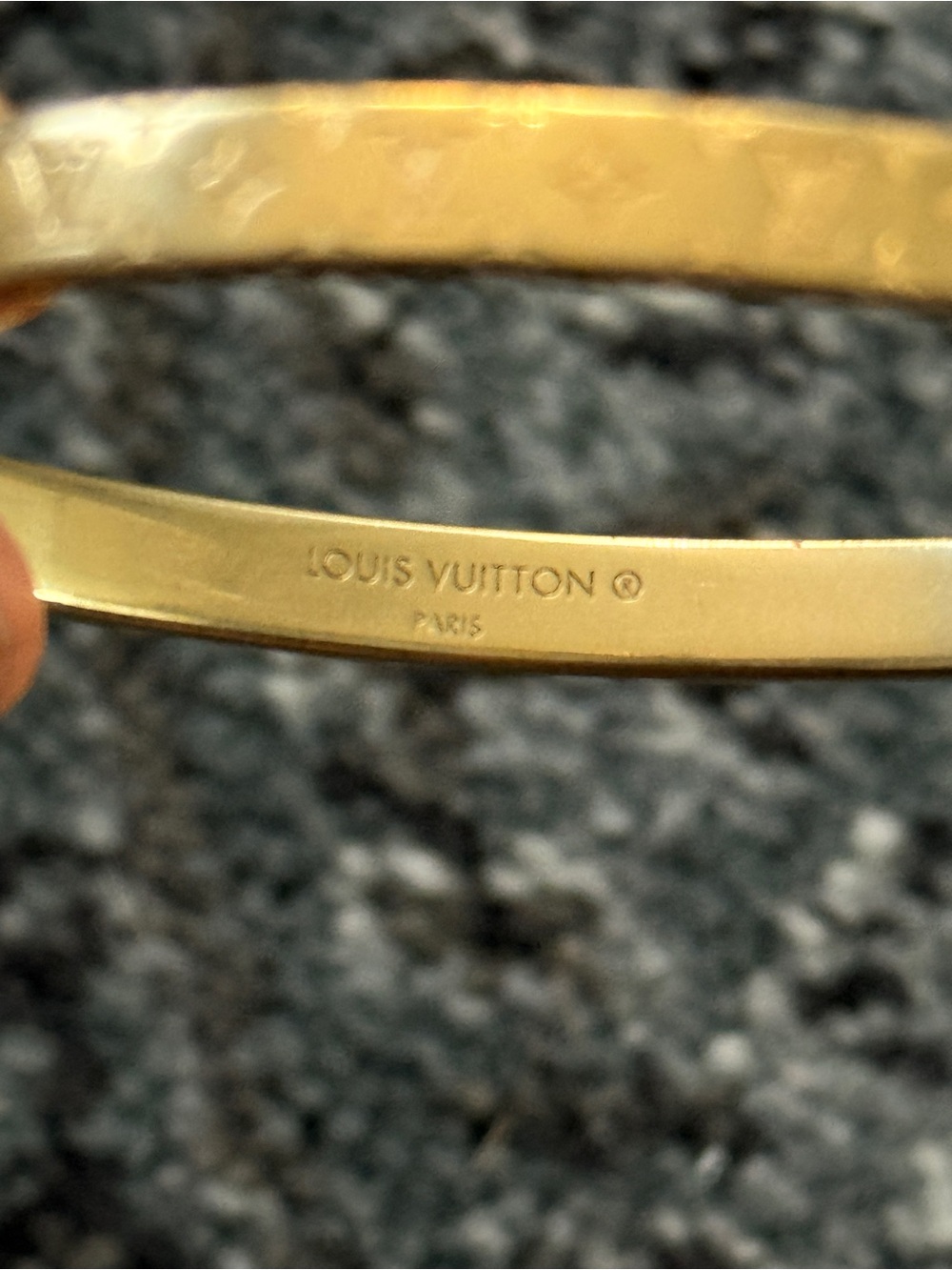Louis Vuitton Gold Monogram Slim Bangle Bracelet - Picture 2 of 3